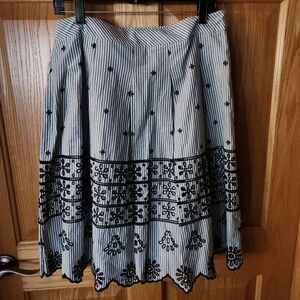 Talbots Black & White Eyelet Skirt Size 16